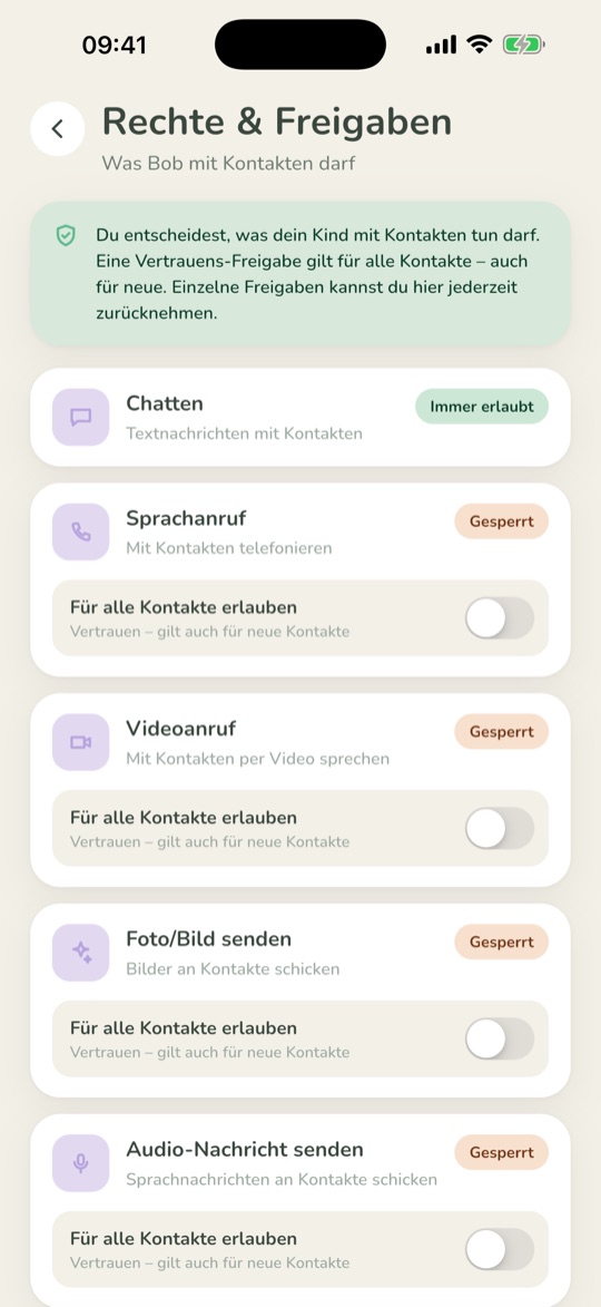 JoinIn Eltern Freigaben